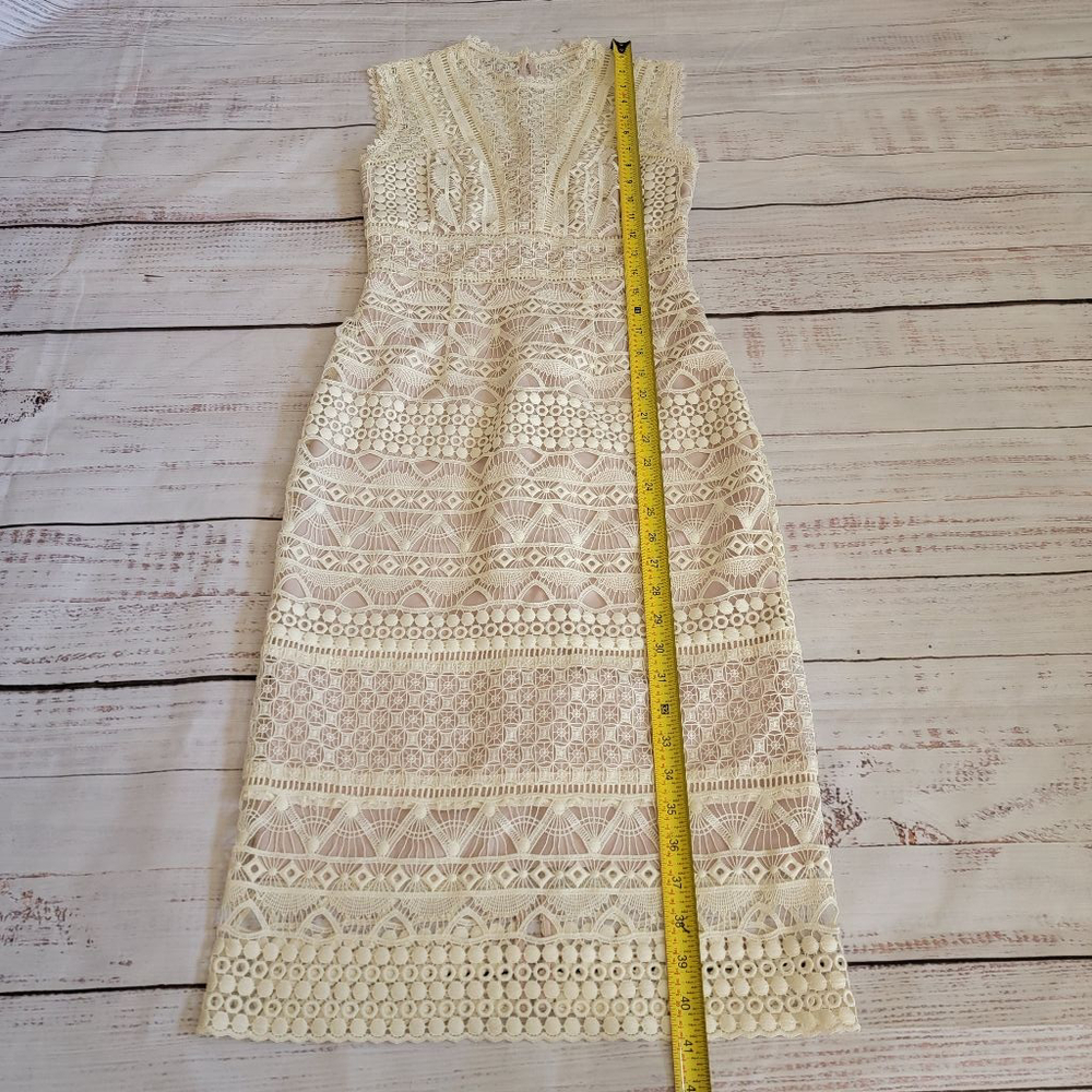 Karen Millen Beige Lace Midi Dress - Picture 2 of 7